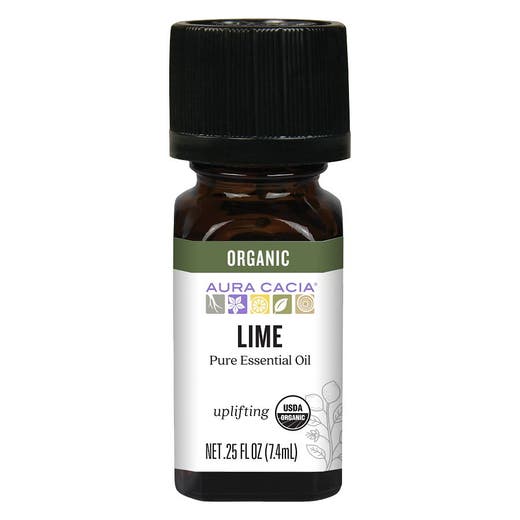 Aura Cacia Organic Distilled Lime Essential Oil 0.25 fl. oz.
