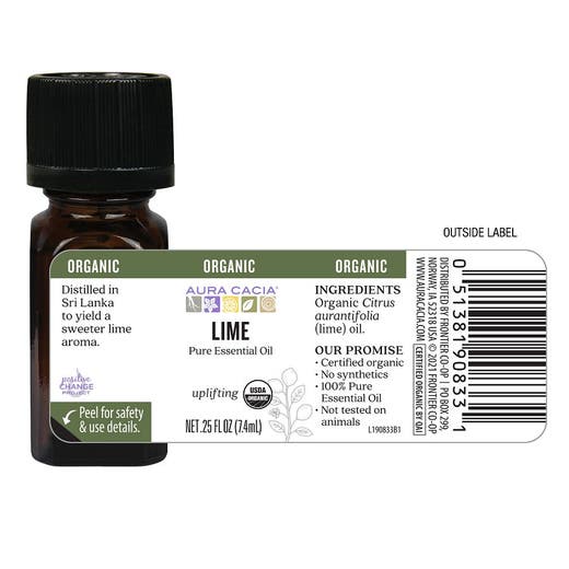 Aura Cacia Organic Distilled Lime Essential Oil 0.25 fl. oz.