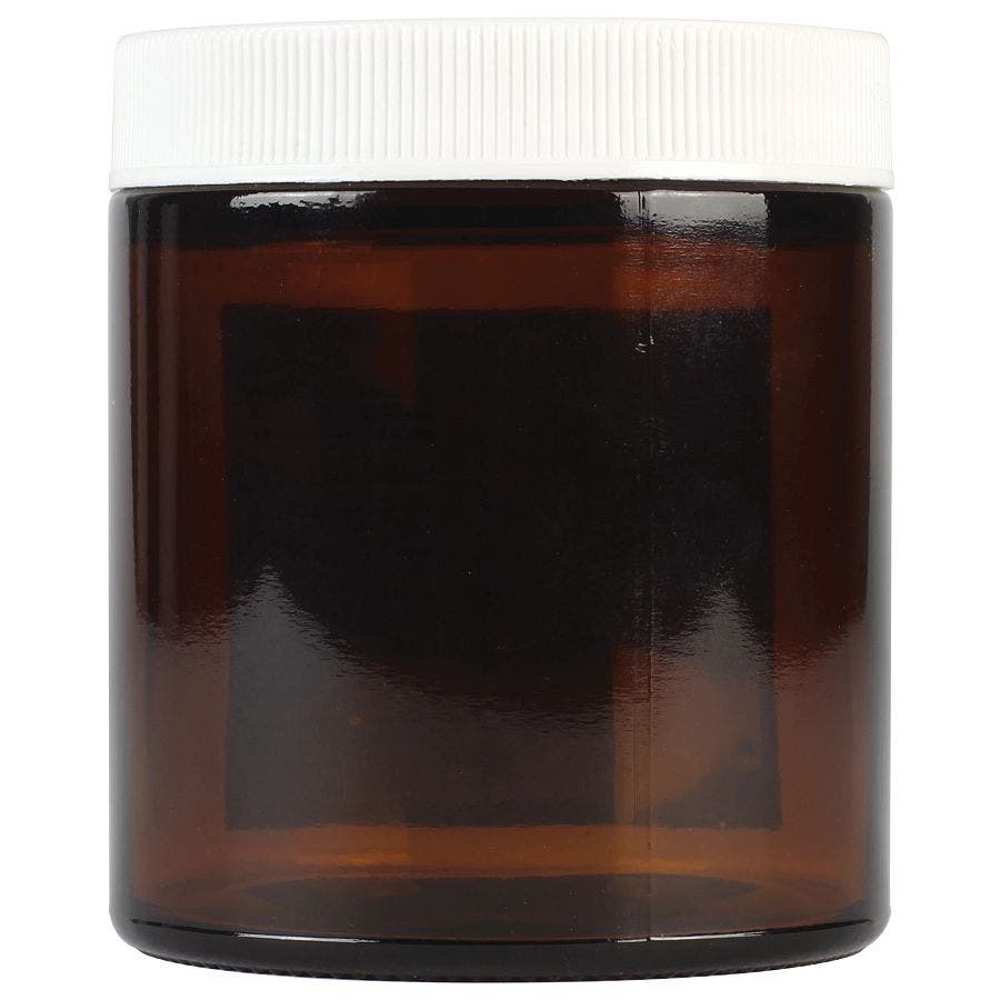 Aura Cacia Amber Wide Mouth Jar with Writable Label 4 oz.