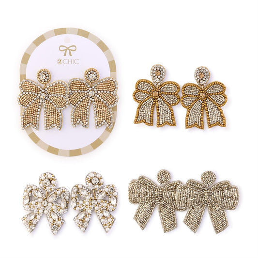 Glam Bow Embellished Earrings