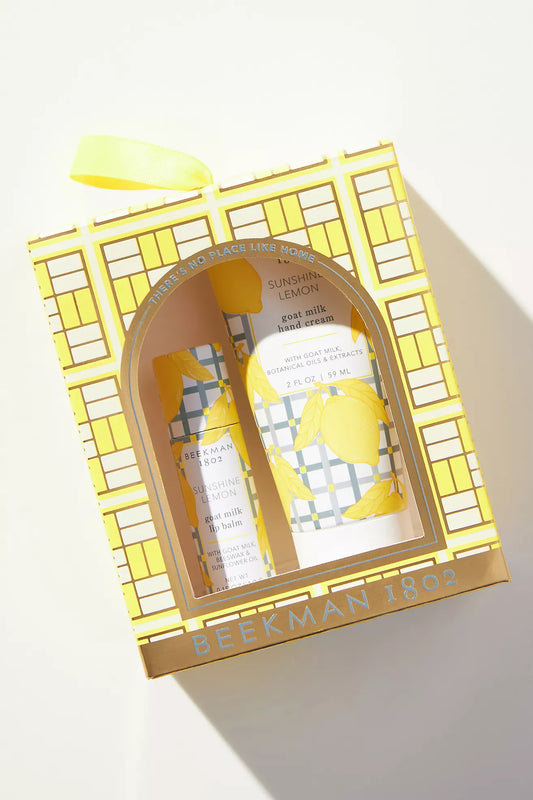 Sunshine Lemon Hand Cream and Lip Balm Set