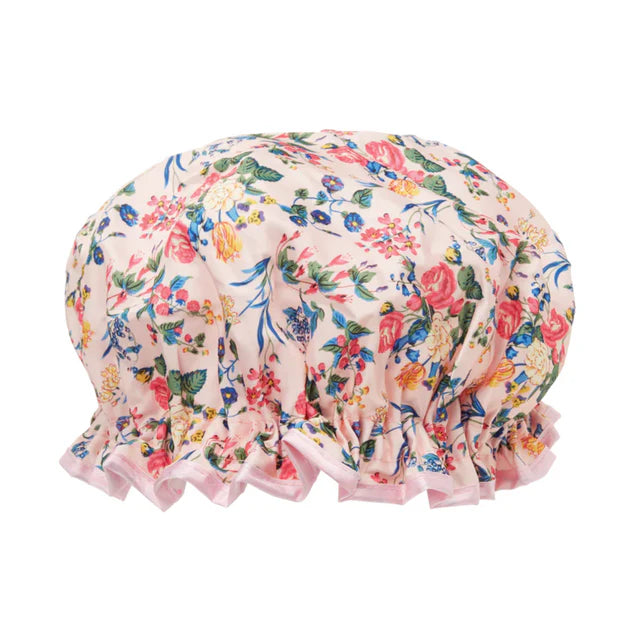 1pc Reusable Shower Cap - Pink & Floral Print