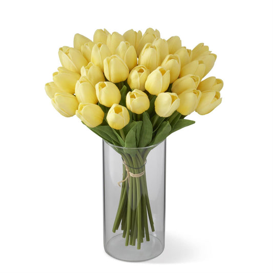 Light Yellow Real Touch Mini Tulip Bundle 13 Inch - Tulipanes