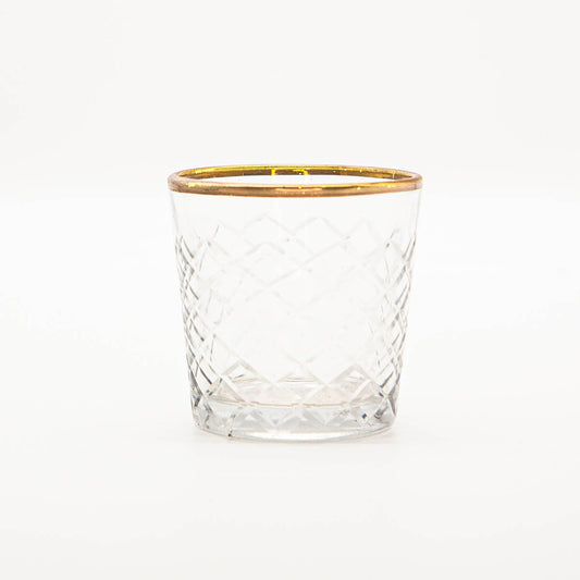 Vela votiva de vidrio grabada con vid