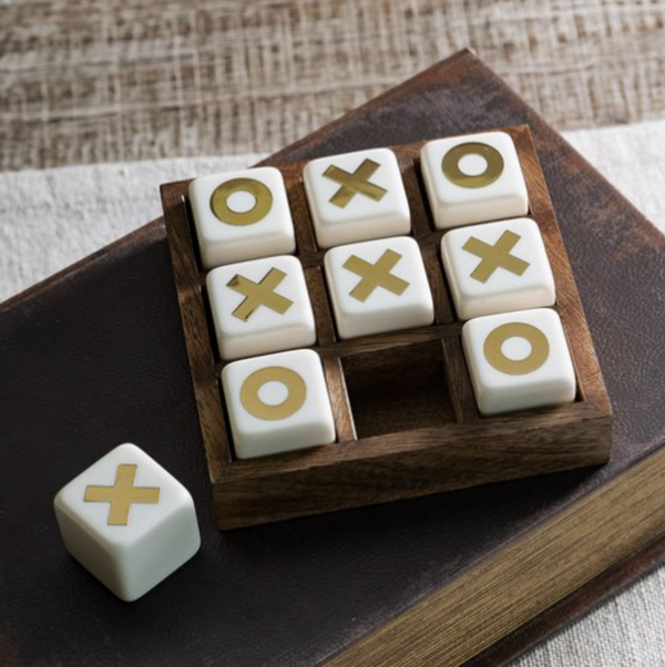 Resin & Wood Tic Tac Toe Set