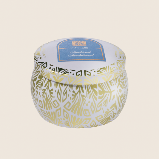 Sunkissed Sandalwood - Printed Travel Tin Candle