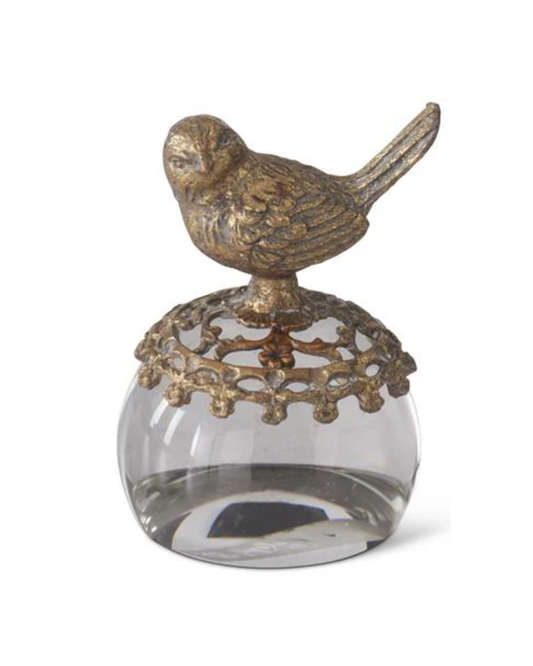 10.75 ASSORTED 3.75 INCH GOLD METAL & GLASS PAPERWEIGHTS - PISAPAPELES EN FORMA DE AVE