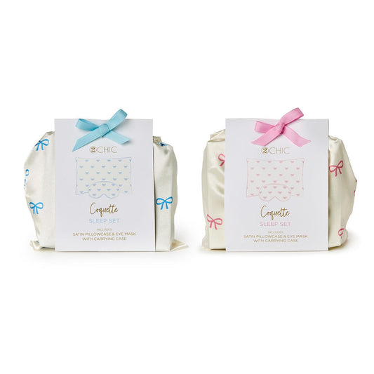 Coquette Satin Pillowcase and Eye Mask Set in Gift Bag