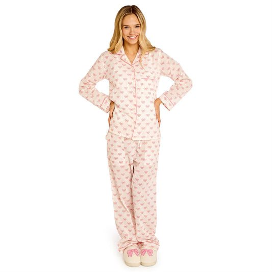 Coquette Bow Print Cotton Printed Pajamas that Come in a Gift Bag