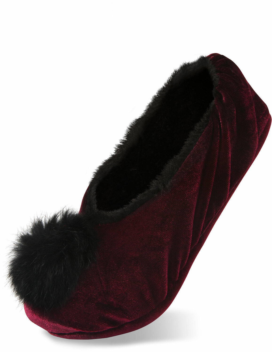 Zapatillas de terciopelo color vino talla S/M