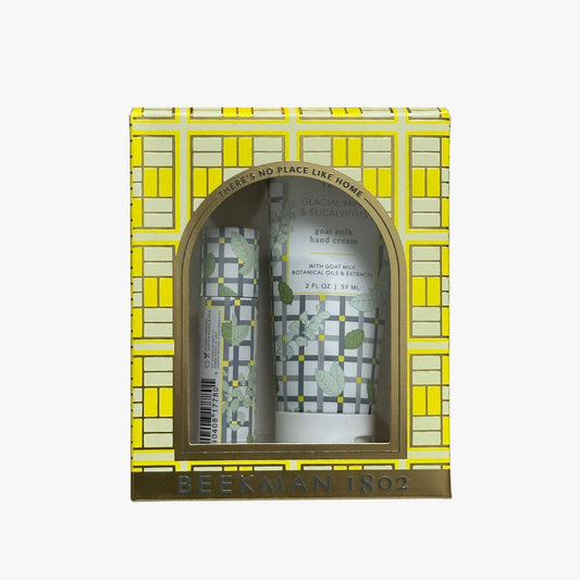 HAND CREAM & LIP BALM SET GLACIAL MINT & EUCALYPTUS 2 OZ gift set