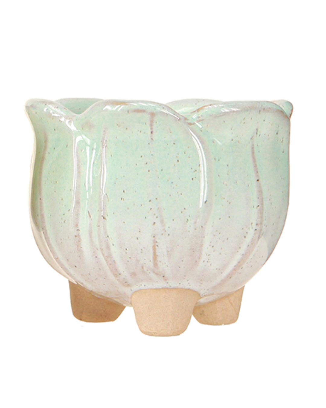 Green Reactive Glaze Leaf Planter - Macetero