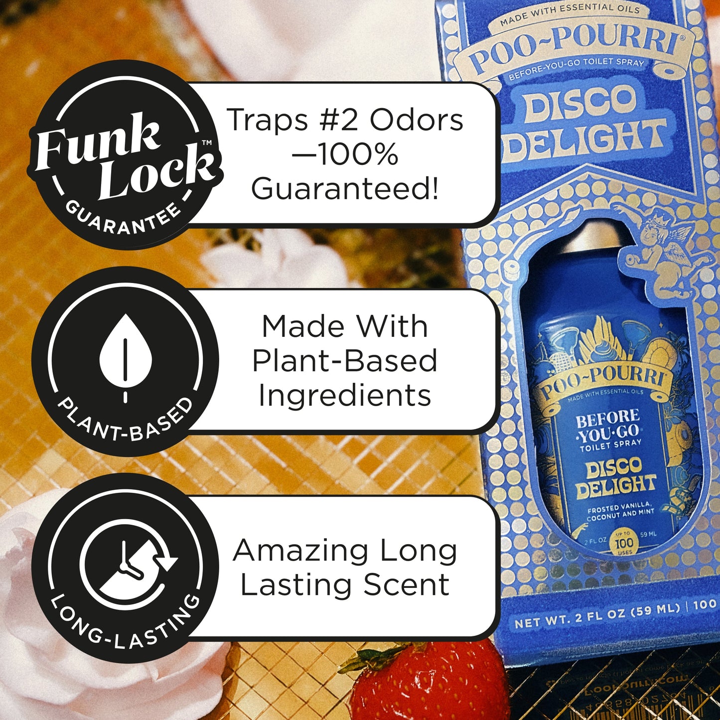 Poo~Pourri Disco Delight Frosted Vanilla + Coconut + Mint 2 oz.