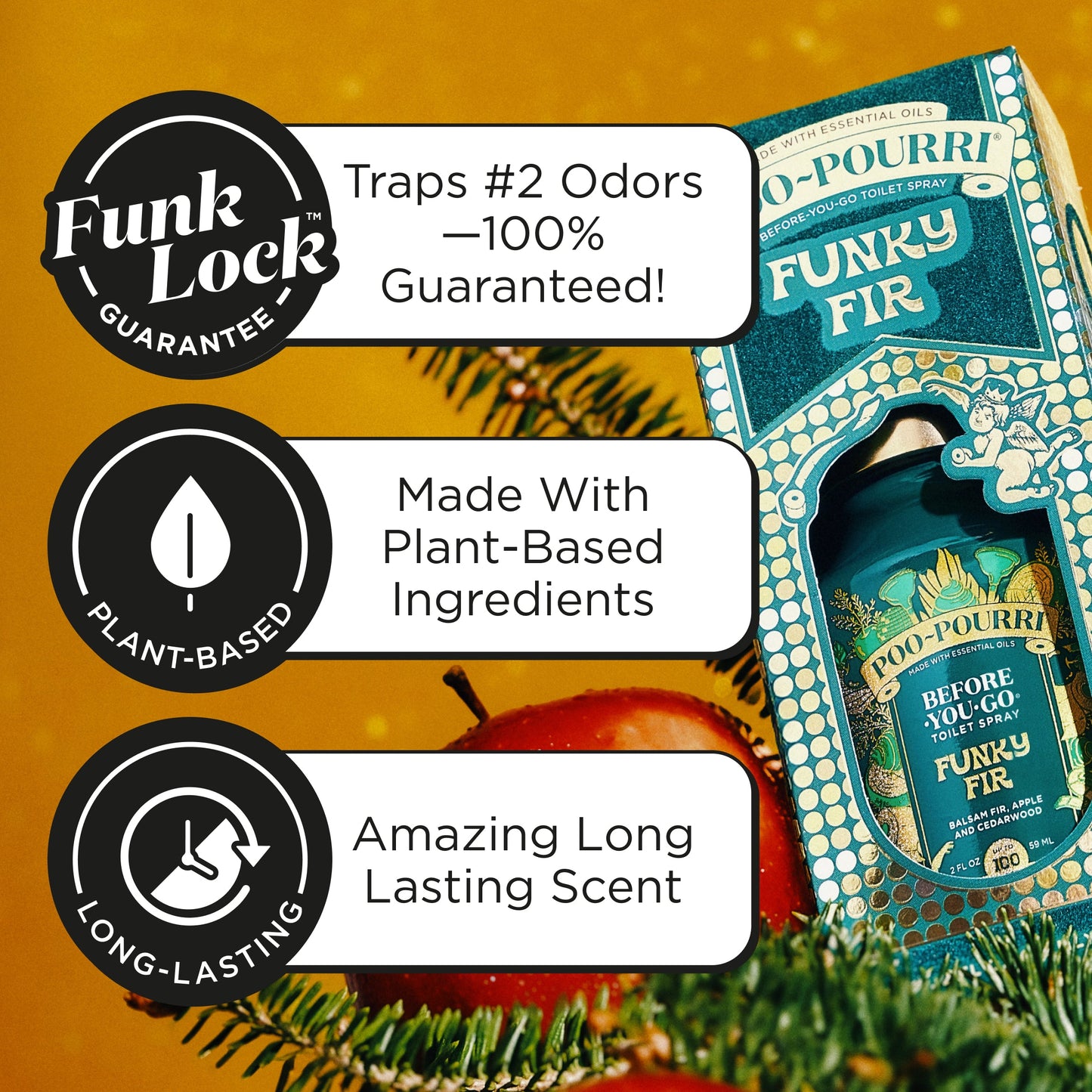 Poo~Pourri Funky Fir Balsam Fir + Apple + Cedarwood 2 oz.