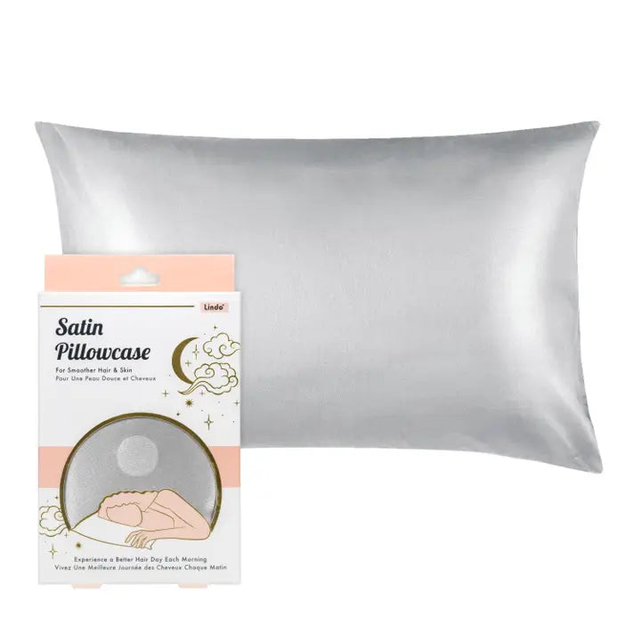 Satin Pillowcase Rose Gold, Ivory, Silver, Charcoal.
