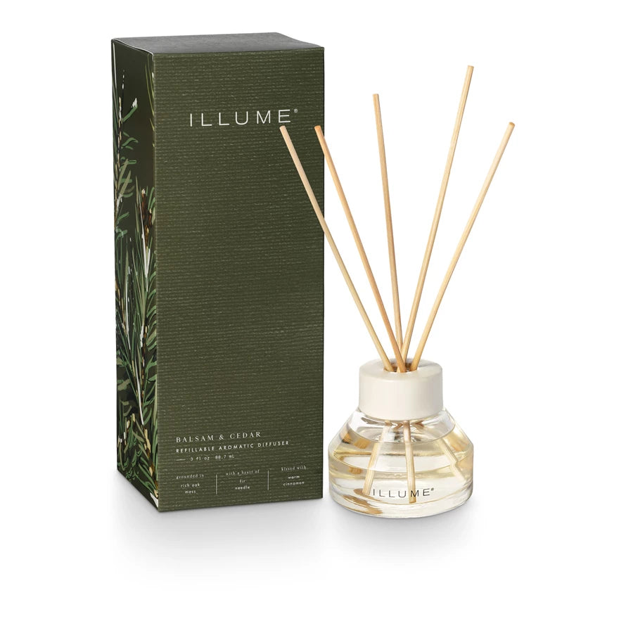 Difusor aromático recargable de bálsamo y cedro