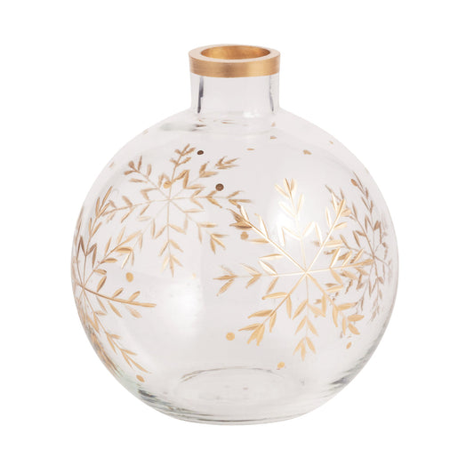 Round Sflake Gold Glass Vase
