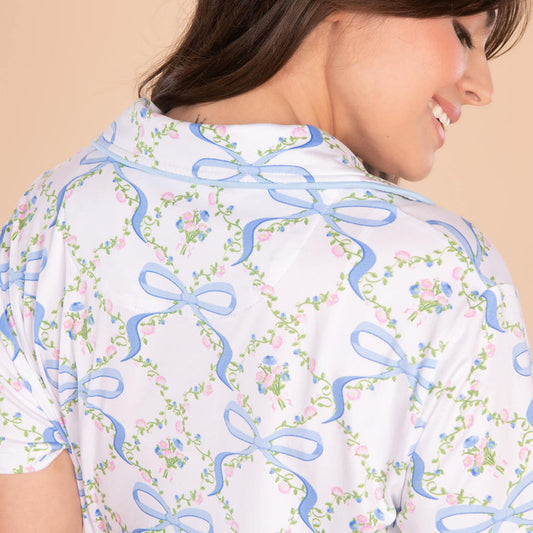 Bows & Blossoms Notch Short Pijama