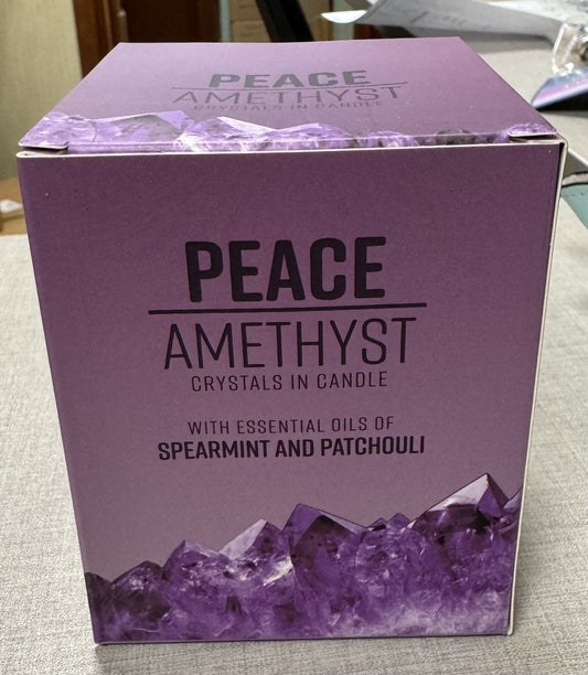 Amethyst Stone Energy Soy Candle - Peace