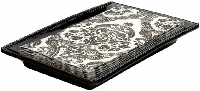 Beaded Guest Tray Black - Toallero de Invitados