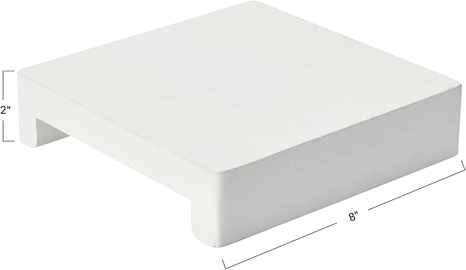 8" X 8" Queso de madera de mango/porción, tabla de cortar blanca texturizada, cuadrado de 8 pulgadas
