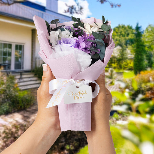Mom Purple Preserved Floral Bouquet - Ramo de Flores Preservadas