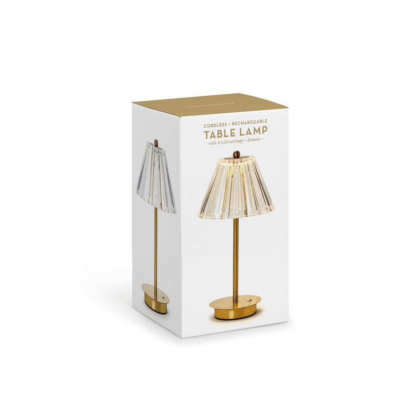 Lámpara de mesa LED inalámbrica con pantalla acrílica en caja de regalo
