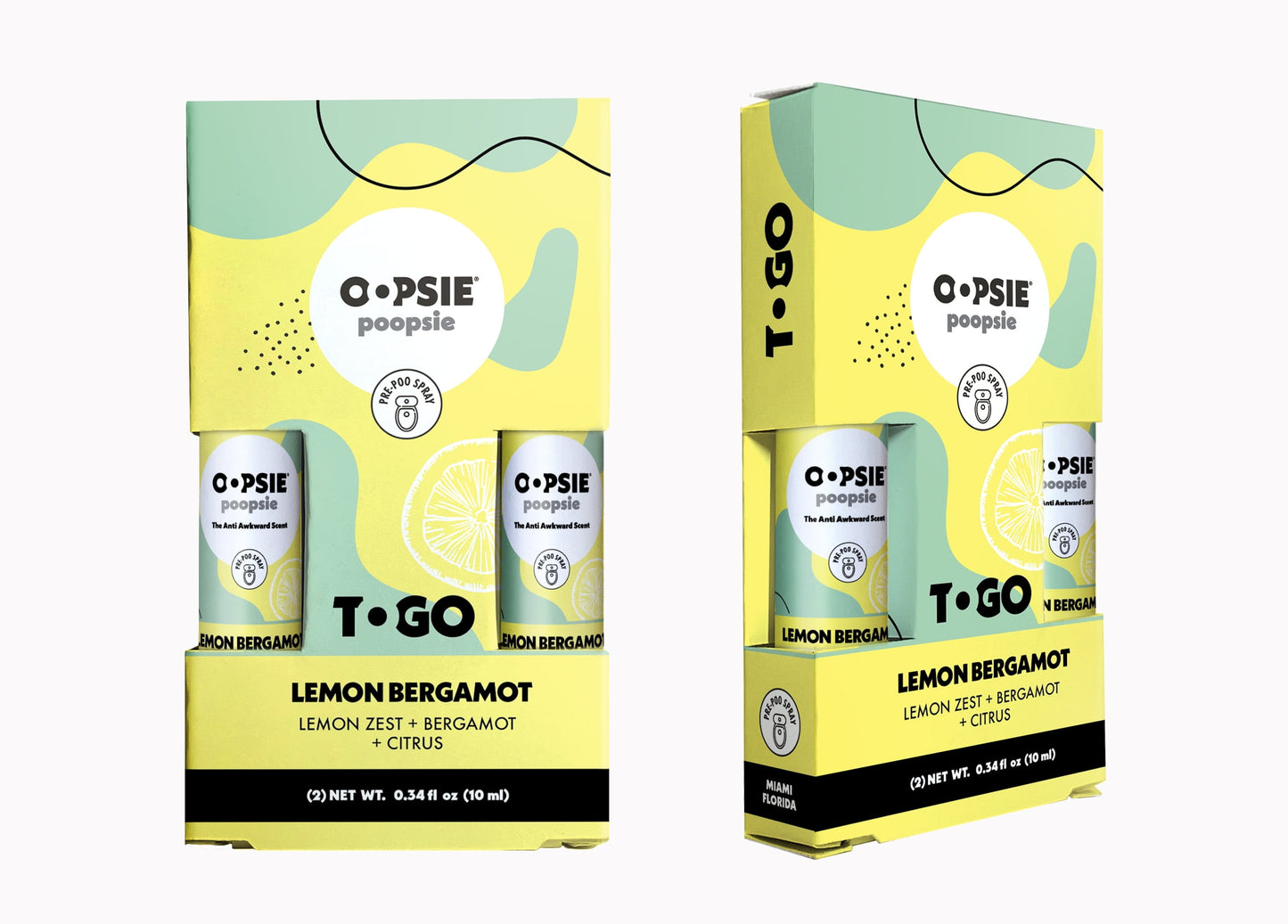 Oopsie poopsie -Set de Spray de baño anti mal olores - limón 0.34 oz