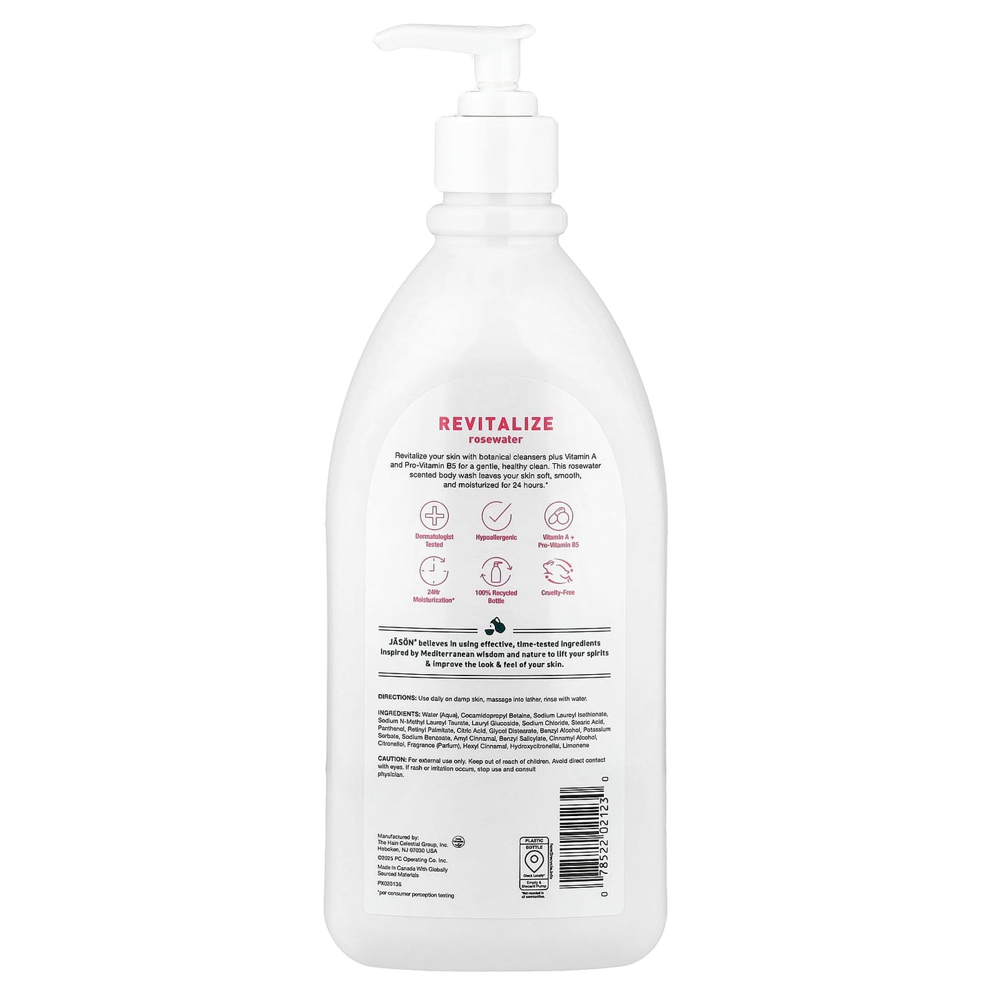 Jason Glycerin Rosewater Satin Body Wash 30 Oz