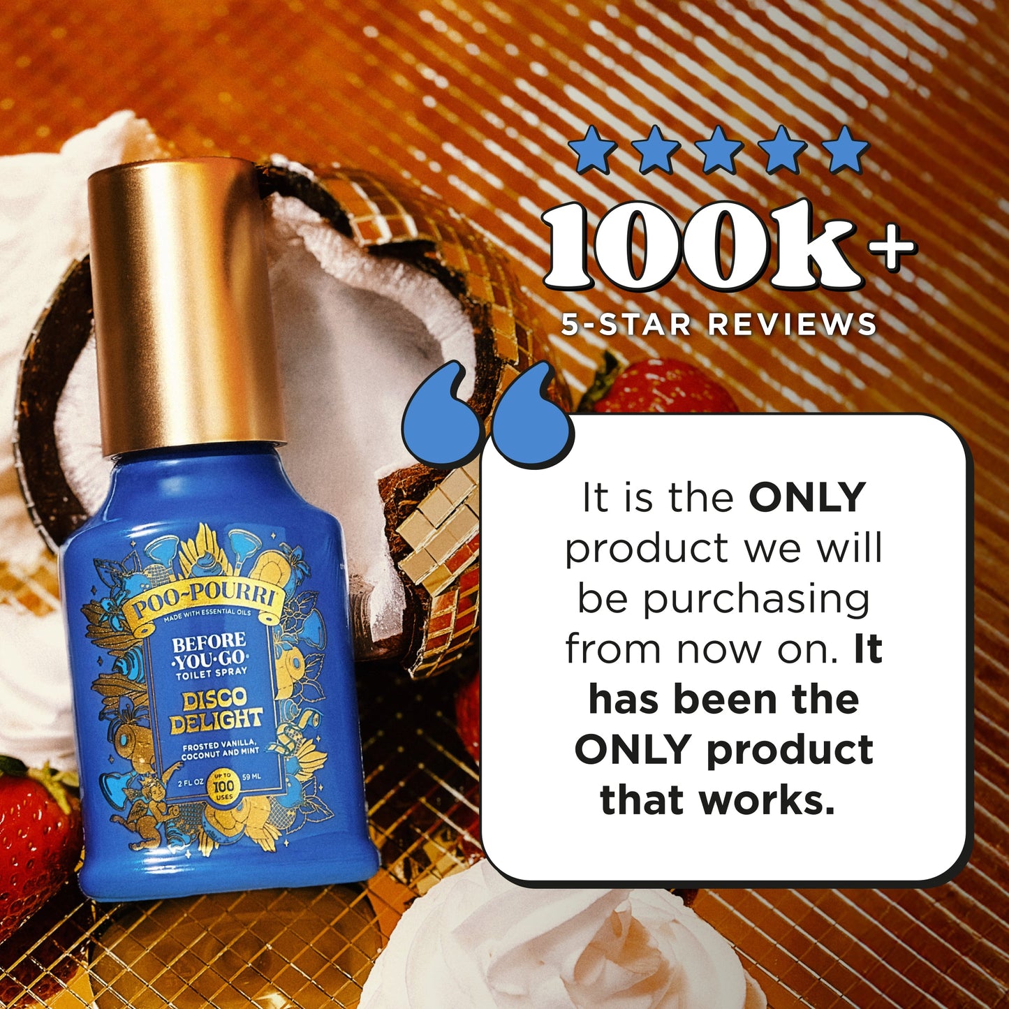 Poo~Pourri Disco Delight Frosted Vanilla + Coconut + Mint 2 oz.
