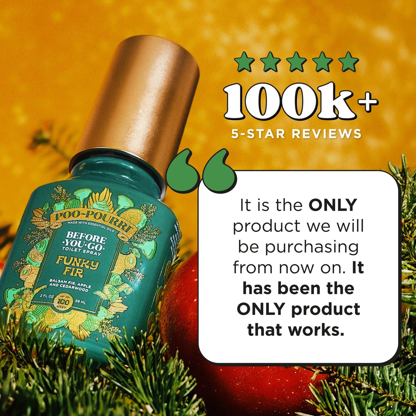 Poo~Pourri Funky Fir Balsam Fir + Apple + Cedarwood 2 oz.