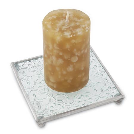 PEWTER SQUARE PILLAR PLATE