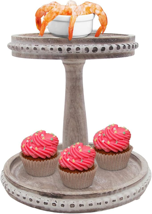 Round 2 Tier Wooden Riser - Plataforma redonda de madera de 2 niveles