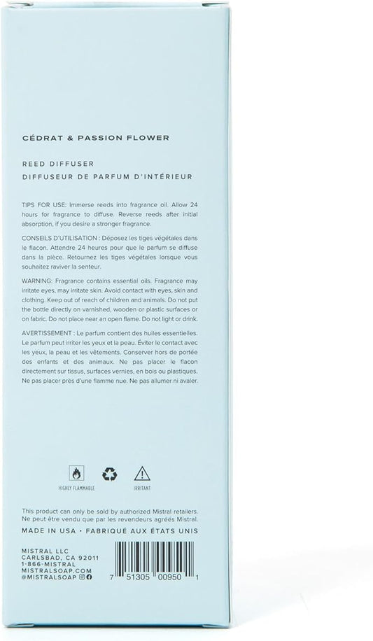 MISTRAL HOME FRAGRANCE DIFFUSER FLORA MEDITERRANEA CEDRAT & PASSION FLOWER 4 FL OZ