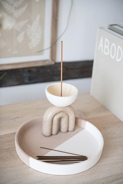 6"H STONEWARE INCENSE BURNER