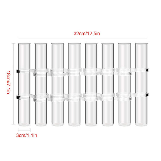 Hinged Glass Vase - 6/8 Pieces Small Hinged Flower Vases