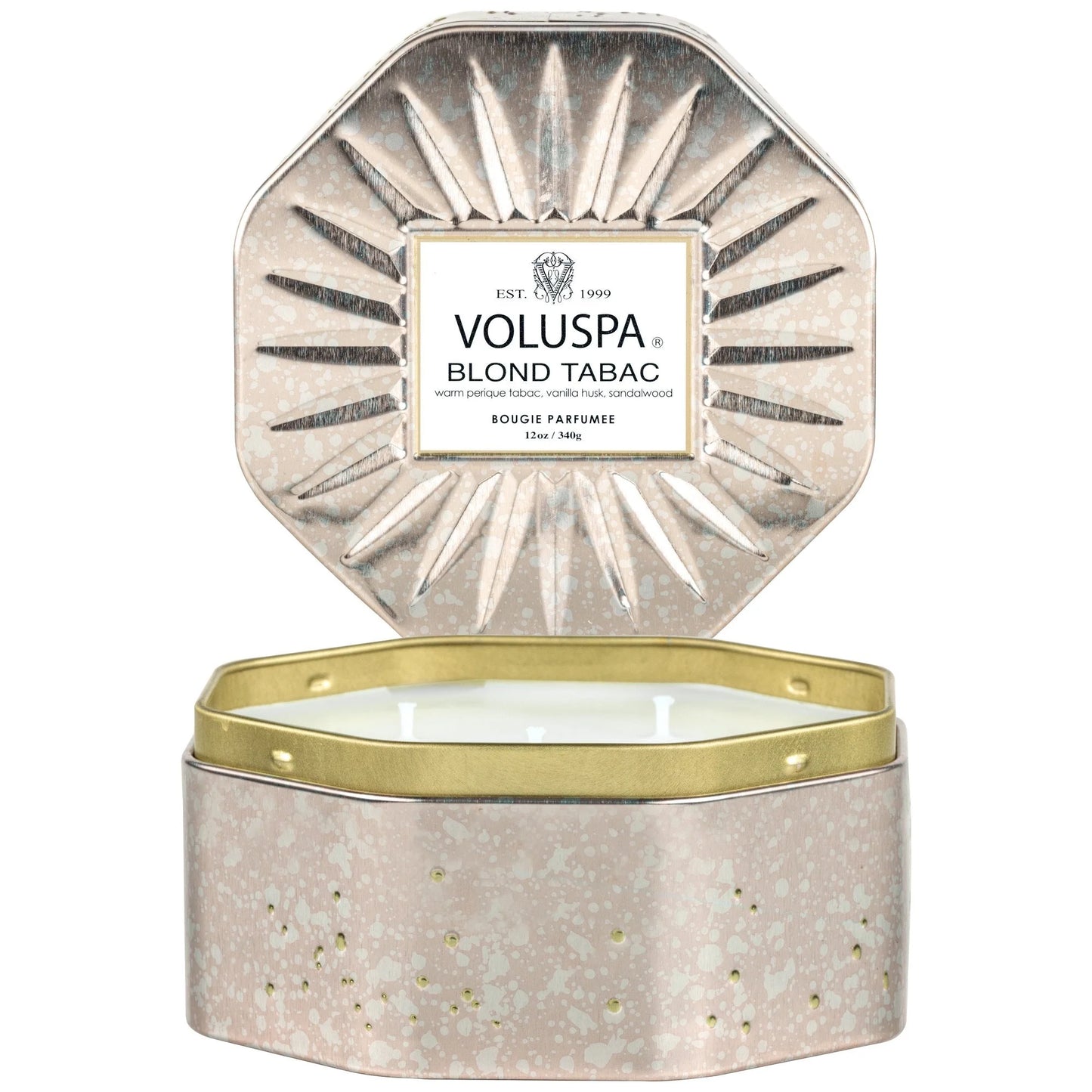 BLOND TABAC 3 WICK OCTAGON TIN.