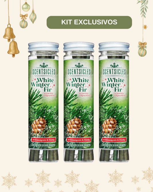 Kit Exclusivo Scentsicle White Winter Fir Scented Ornaments