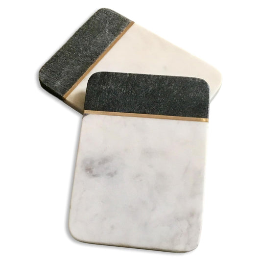 W&B MRBL RECT TRIVETS W/B