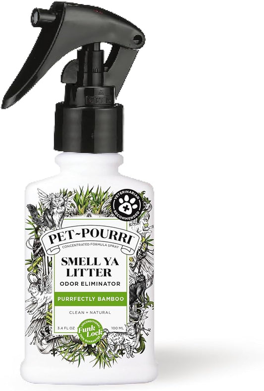 Pet-Pourri  Smell Ya Litter Box Odor Freshener Spray, Bamboo, 3.4 Fl Oz - (recomendado por veterinarios)