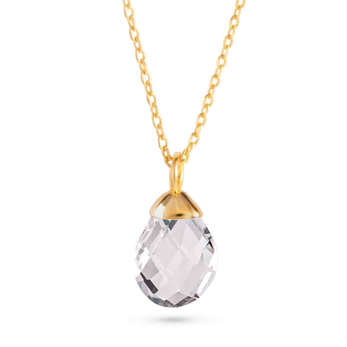 April Hanging Gold Charm Necklace - Collar