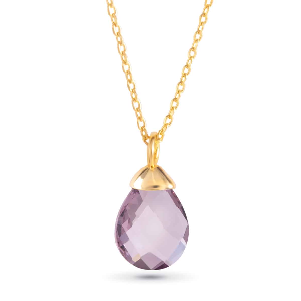 June Hanging Gold Charm Necklace - Collar