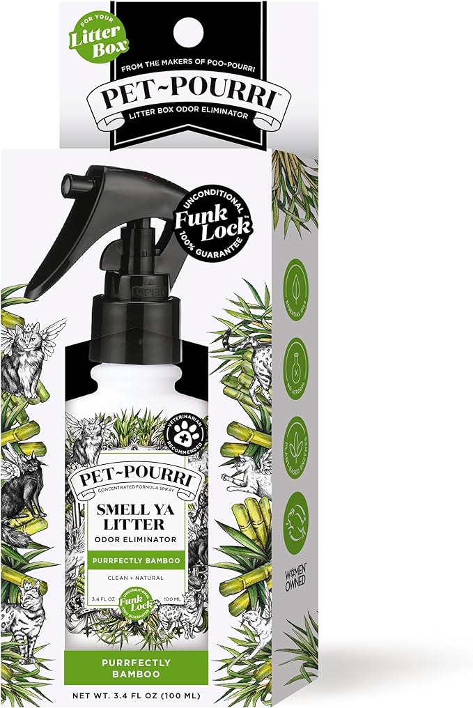 Pet-Pourri Smell Ya Litter Box Odor Freshener Spray, Bamboo, 3.4 Fl Oz - (recomendado por veterinarios)