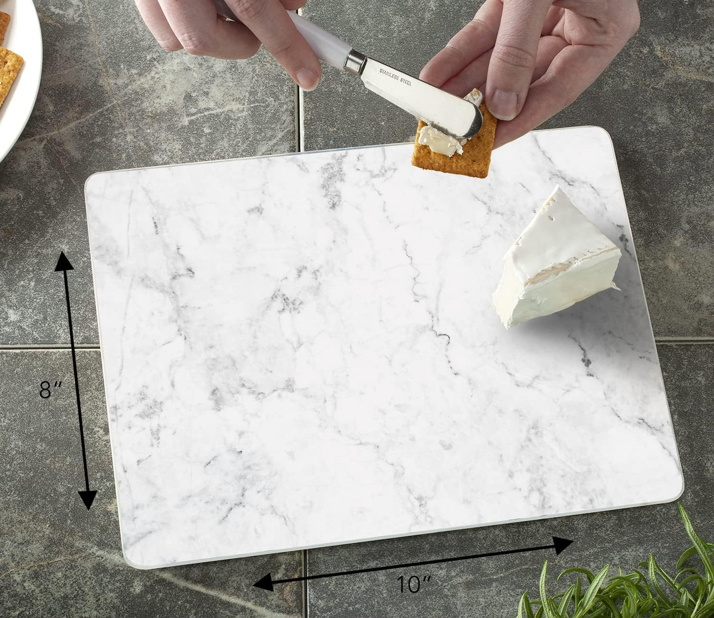 White Marble Design Cutting Board - Tabla de Cortar