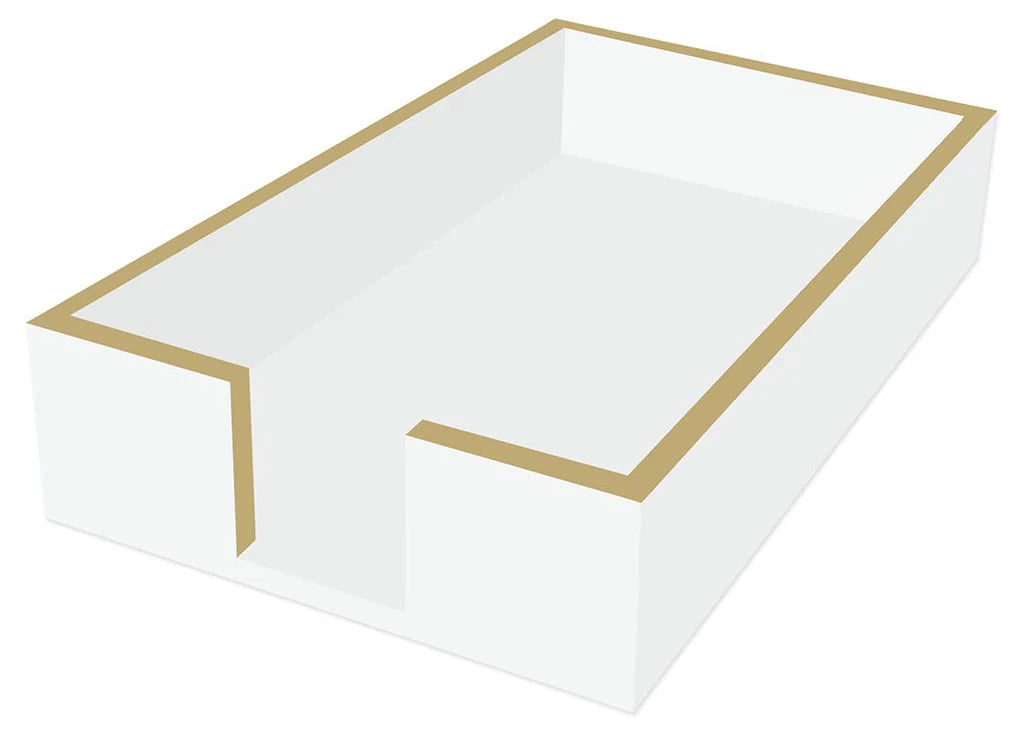Toallero para invitados de madera blanco/dorado