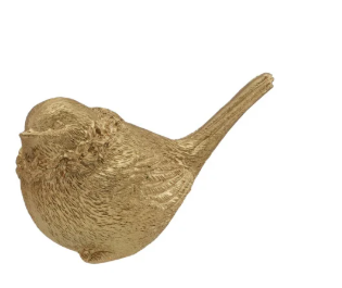 Resin Bird, Gold Finish - Ave Dorada