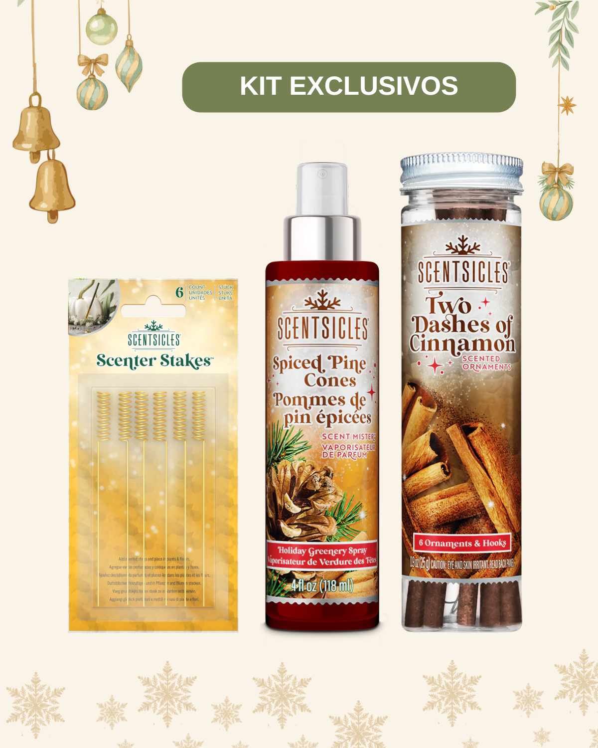 Kit Exclusivo Scentsicle Spray, Stand, Ornament