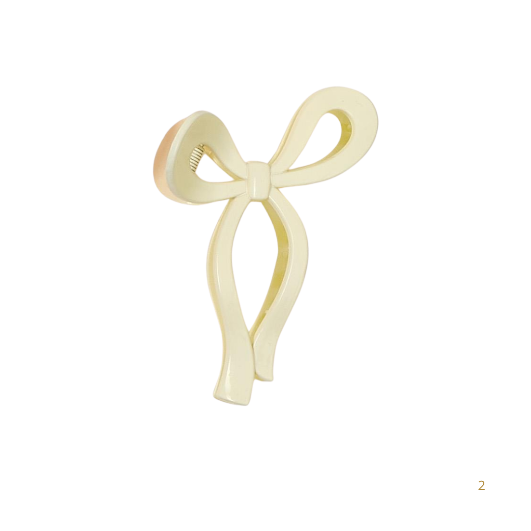 Bow-tiful Claw Clip Assorted 3 Colors: Coquette Pink, Baby Blue and Ivory - Acrylic