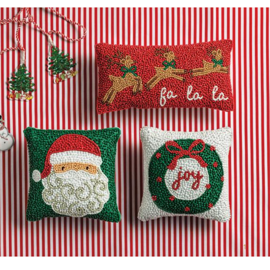 Wreath Beaded Mini Pillow