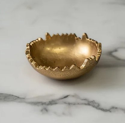 Bowl Cristal con bordes dorados